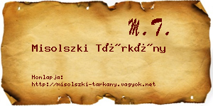 Misolszki Tárkány névjegykártya